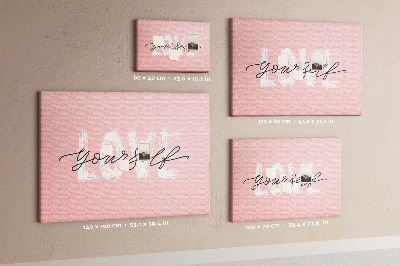 Quadro de aviso de cortiça A inscrição ame a si mesmo