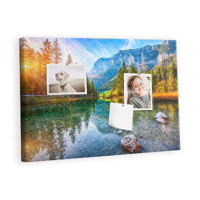 Quadro em cortiça Paisagem de montanhas fluviais