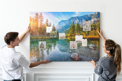 Quadro em cortiça Paisagem de montanhas fluviais