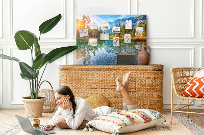 Quadro em cortiça Paisagem de montanhas fluviais