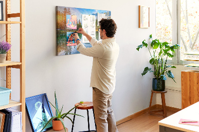 Quadro em cortiça Paisagem de montanhas fluviais