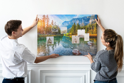 Quadro em cortiça Paisagem de montanhas fluviais