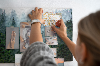 Painel em cortiça Floresta enevoada