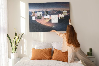 Quadro de aviso de cortiça Paisagem de picos de montanhas