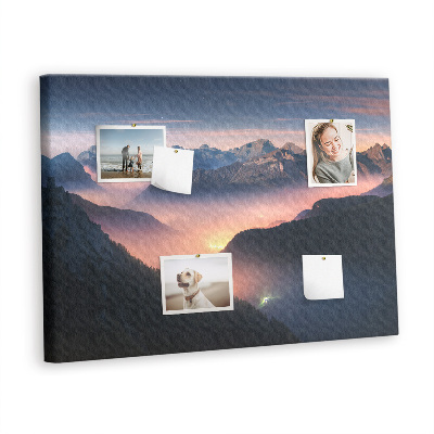 Quadro de aviso de cortiça Paisagem de picos de montanhas