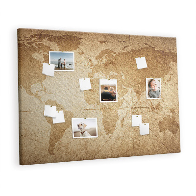 Painel em cortiça Mapa-múndi vintage