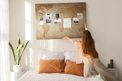 Painel em cortiça Mapa-múndi vintage