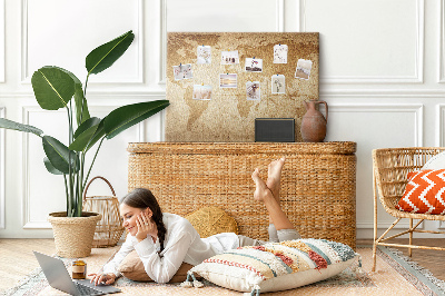 Painel em cortiça Mapa-múndi vintage