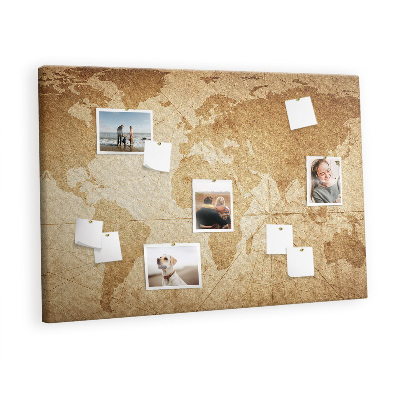 Painel em cortiça Mapa-múndi vintage