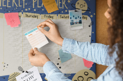 Quadro de aviso de cortiça Planejador de espaço