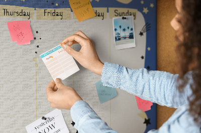 Quadro de aviso de cortiça Planejador de espaço