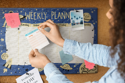 Quadro de aviso de cortiça Planejador de espaço