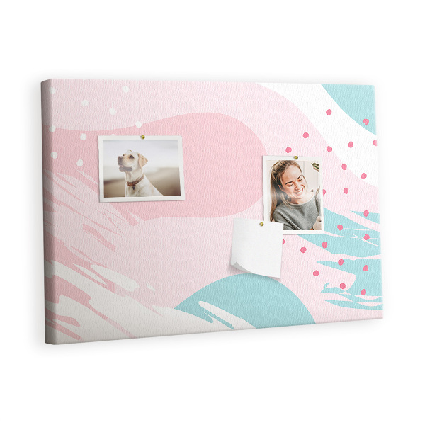 Quadro de aviso de cortiça abstração pastel