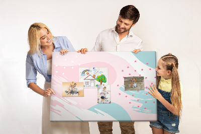 Quadro de aviso de cortiça abstração pastel