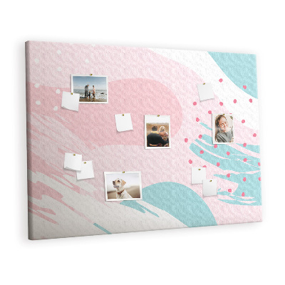 Quadro de aviso de cortiça abstração pastel