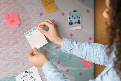 Quadro de aviso de cortiça abstração pastel