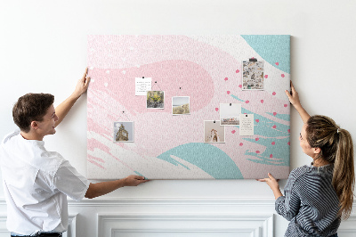 Quadro de aviso de cortiça abstração pastel