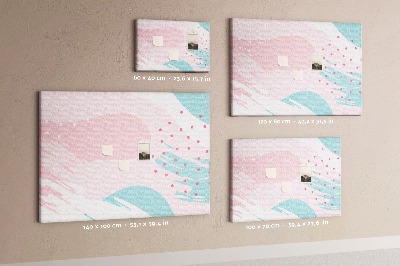 Quadro de aviso de cortiça abstração pastel