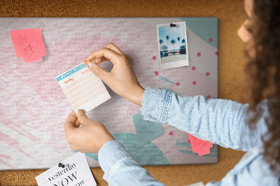 Quadro de aviso de cortiça abstração pastel