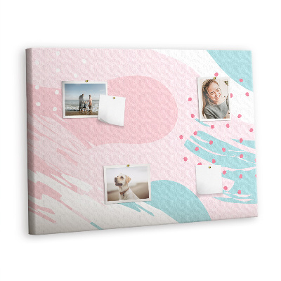 Quadro de aviso de cortiça abstração pastel