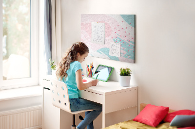 Quadro de aviso de cortiça abstração pastel