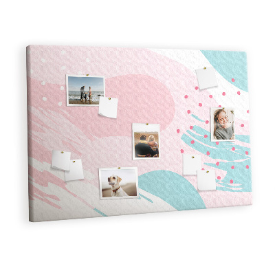 Quadro de aviso de cortiça abstração pastel