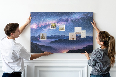 Quadro de aviso de cortiça Via Láctea