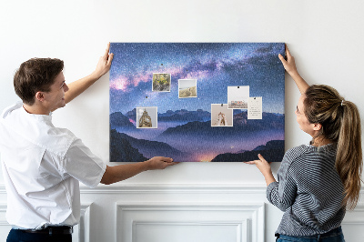 Quadro de aviso de cortiça Via Láctea