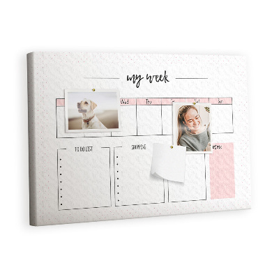 Quadro em cortiça Meu planejador semanal