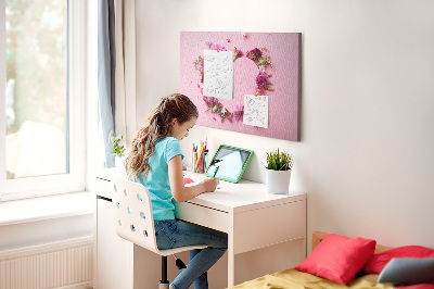 Painel em cortiça Coração de flores