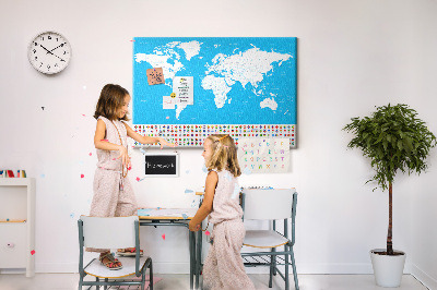 Quadro de aviso de cortiça Mapa de contorno