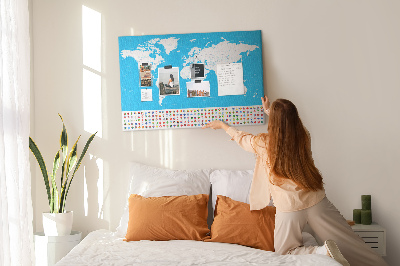 Quadro de aviso de cortiça Mapa de contorno