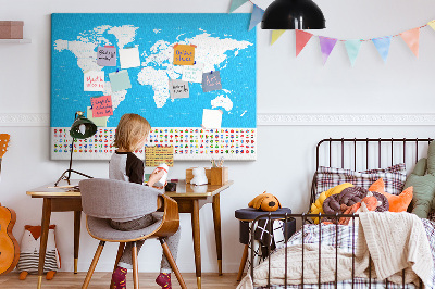 Quadro de aviso de cortiça Mapa de contorno