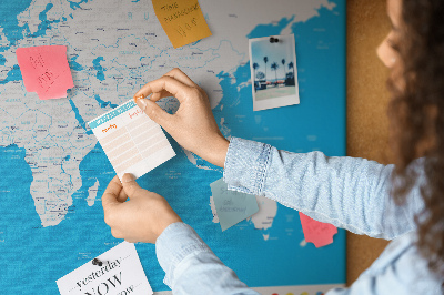 Quadro de aviso de cortiça Mapa de contorno