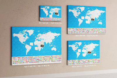 Quadro de aviso de cortiça Mapa de contorno