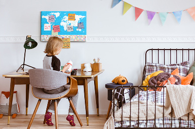 Quadro de aviso de cortiça Mapa de contorno