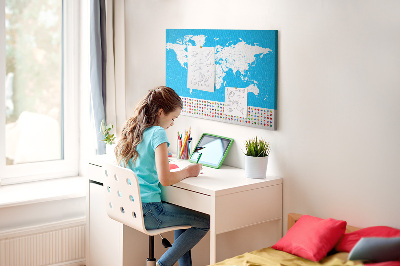 Quadro de aviso de cortiça Mapa de contorno