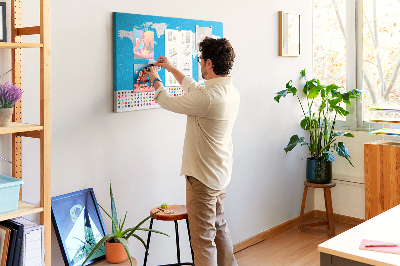 Quadro de aviso de cortiça Mapa de contorno