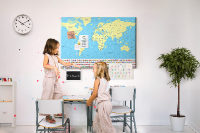 Painel em cortiça Mapa mundial clássico