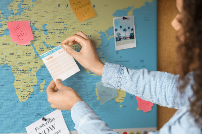 Painel em cortiça Mapa mundial clássico