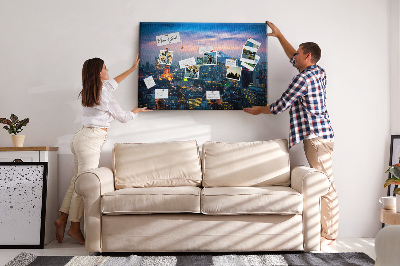 Painel em cortiça Cidade à noite