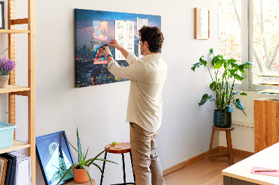 Painel em cortiça Cidade à noite