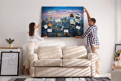 Painel em cortiça Cidade à noite