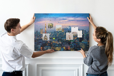 Painel em cortiça Cidade à noite