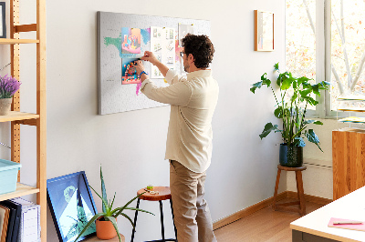 Quadro de aviso de cortiça Mapa em aquarela