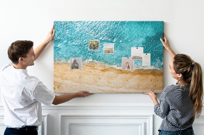 Quadro de aviso de cortiça Pessoas da praia do mar