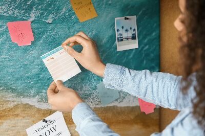 Quadro de aviso de cortiça Pessoas da praia do mar