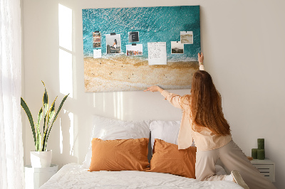 Quadro de aviso de cortiça Pessoas da praia do mar