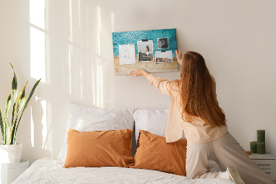 Quadro de aviso de cortiça Pessoas da praia do mar