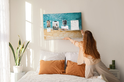 Quadro de aviso de cortiça Pessoas da praia do mar